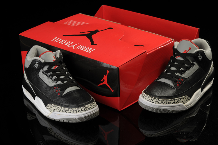 Air Jordan 3 Women Shoes Black/Gray Online